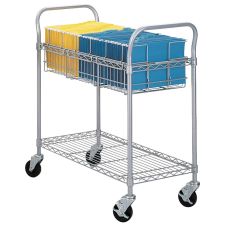 Safco Wire Mail Cart, 38 1/2"H x 21"W x 42"D, Metallic Gray