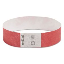SICURIX Security Wristbands, Sequentially Numbered, 10" x 0.75", Red, 100/Pack