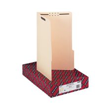Smead Fastener Folders With Reinforced Tab, 2" Capacity, 2 Fasteners, Legal Size,1/3-Cut Tab, Manila, Box Of 50