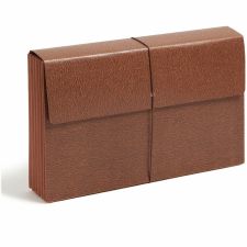 Smead Leather-Like Partition Wallets, 5 1/4" Expansion, Legal Size, Redrope, Box Of 10 Wallets