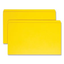 Smead Reinforced Top Tab Colored File Folders, Straight Tabs, Legal Size, 0.75" Expansion, Yellow, 100/Box