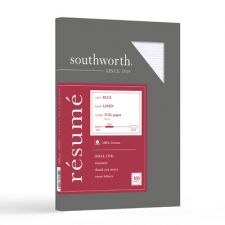 Southworth 100% Cotton Premium Weight Linen Resume Paper, 32 lb Bond Weight, 8.5 x 11, Blue, 100/Pack