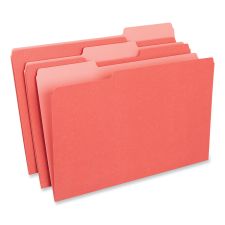 Universal Interior File Folders, 1/3-Cut Tabs: Assorted, Legal Size, 11-pt Stock, Red, 100/Box