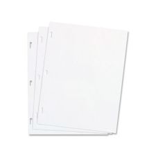 Wilson Jones White Ledger Paper, 8 1/2"x11", Plain, 100 Sheets/Box - Plain - Unruled - 3 Hole(s) - 28 lb Basis Weight - 90310