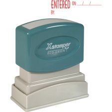 Xstamper ENTERED Title Stamp, 62% Recycled, 100000 Impressions, Red