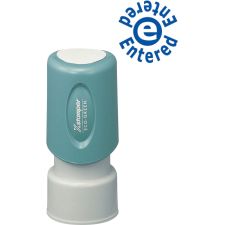 Xstamper ENTERED Title Stamp, 65% Recycled, 100000 Impressions, Blue