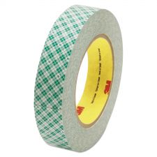 3M Double-Coated Tissue Tape, 3" Core, 1" x 36 yds, White