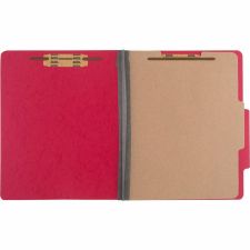 ACCO ColorLife PRESSTEX 4-Part Classification Folders, Letter, Red, Box of 10 - 2" Folder Capacity - A7015649