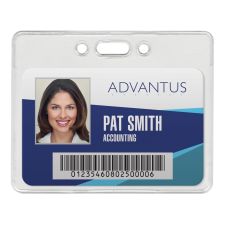 Advantus Proximity Badge Holder, Horizontal, 3" x 3-3/4", Pack of 50