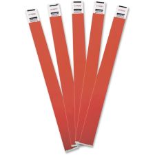 Advantus Tyvek Wristbands, AVT75441, 3/4"W x 10"L, Rectangle, Red, Tyvek, Pack Of 100