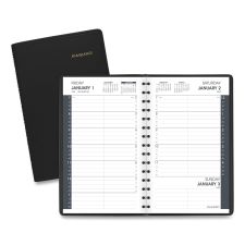 AT-A-GLANCE Daily Appointment Book with 15-Minute Appointments, One Day/Page: Mon to Sun, 8 x 5, Black Cover, 12-Month (Jan to Dec): 2026