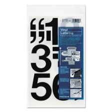 Chartpak Press-On Vinyl Self-Adhesive Numbers, 3" Tall, Black Characters, 10/Pack