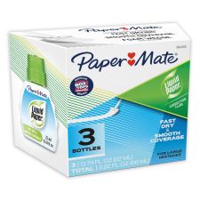 Paper Mate Liquid Paper Correction Fluid, Fast Dry & Smooth Coverage, White, Pack Of 3