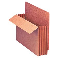 Pendaflex Fiber Stock Heavy-Duty Expanding Pocket Folders, 3 1/2" Expansion, Letter Size, 30% Recycled, Red, Box Of 10 Folders