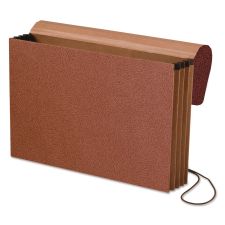 Pendaflex Standard Expanding Wallet with Fiber Gussets, 3.5" Expansion, 1 Section, Elastic Cord Closure, Legal Size, Red Fiber