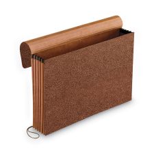 Pendaflex Standard Expanding Wallet with Fiber Gussets, 5.25" Expansion, 1 Section, Elastic Cord Closure, Legal Size, Red Fiber