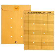 Quality Park Redi-Tac Interdepartment Envelopes, 10" x 13", 1-Sided Narrow Rule, Self-Adhesive, Brown, Box Of 100