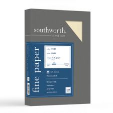 Southworth 25% Cotton Linen Business Paper, 32 lb Bond Weight, 8.5 x 11, Ivory, 250/Pack