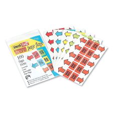 Tape Flags, "Sign Here", Five Colors, 20 Flags per Color, 100 Flags per Pack