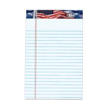 TOPS American Pride Writing Tablet, 5" x 8", Jr. Size, Legal Rule, White, 50 Sheets Per Pad, Pack Of 12 Pads
