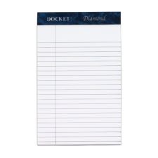 TOPS Docket Diamond Jr. 100% Recycled Writing Pads, 5" x 8", Legal Ruled, 50 Sheets, White, Pack Of 4 Pads