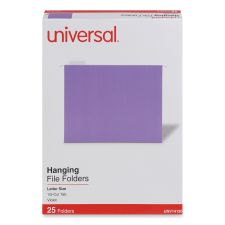 Universal Deluxe Bright Color Hanging File Folders, Letter Size, 1/5-Cut Tabs, Violet, 25/Box