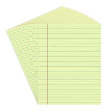 Universal Glue Top Pads, Wide/Legal Rule, 50 Canary-Yellow 8.5 x 11 Sheets, Dozen