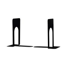 Universal Jumbo Economy Bookends, Standard, 5.88 x 8.25 x 9, Heavy Gauge Steel, Black, Pair