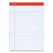 Universal Perforated Ruled Writing Pads, Wide/Legal Rule, 8-1/2" x 11-3/4", White, Pack Of 12 Pads