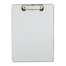 Universal Plastic Brushed Aluminum Clipboard, Portrait Orientation, 0.5" Clip Capacity, Holds 8.5 x 11 Sheets, Silver