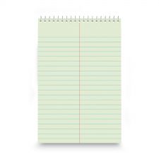 Universal Steno Pads, Gregg Rule, Red Cover, 80 Green-Tint 6 x 9 Sheets