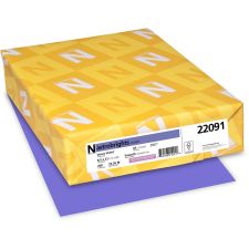 Wausau Astrobrights Multi-Use Card Stock, Venus Violet, Letter (8.5" x 11"), 65 Lb, Pack Of 250