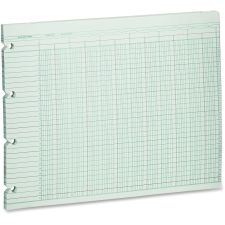 Wilson Jones Columnar Ruled Sheets, 4-Hole, 30 Lines, 20 Columns, 9 1/4" x 11 7/8, Ledger Size, Brown, Pack Of 100