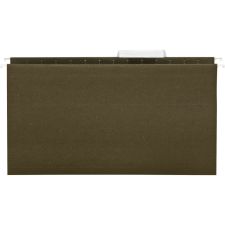Business Source 1/3 Tab Cut Legal Recycled Hanging Folder - 8 1/2" x 14" - Poly - Green - 100% Recycled - 25 / Box
