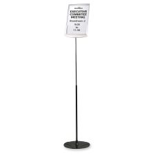 Durable Floor Model Sign Holder, Clear/Gray