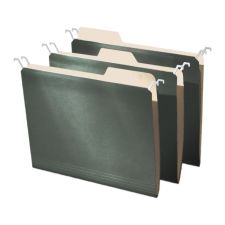 Find It Tab-View Hanging File Folders, Letter Size, 70% Recycled, Green, Pack Of 20