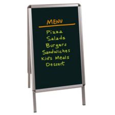 MasterVision Black Wet-Erase Display Board, 32" x 21", Silver Aluminum Frame