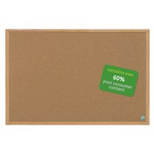 MasterVision Earth Cork Board, 36" x 48", 60% Recycled, Wood Frame
