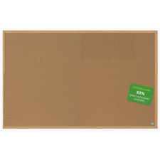 MasterVision Earth Cork Board, 48" x 72", 60% Recycled, Wood Frame