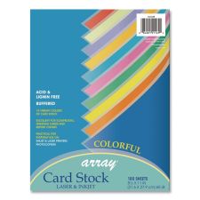 Pacon Array Card Stock, 65 lb Cover Weight, 8.5 x 11, Assorted Bright Colors, 100/Pack