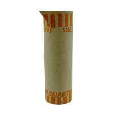 PAP-R Tubular Coin Wrappers - Total $10 in 40 Coins of 25 Denomination - Heavy Duty, Burst Resistant - Kraft - Orange