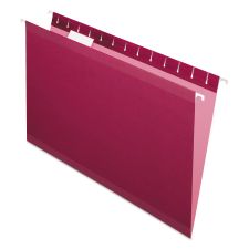 Pendaflex Colored Reinforced Hanging Folders, Legal Size, 1/5-Cut Tabs, Burgundy, 25/Box
