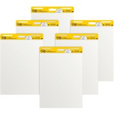 Post-it Super Sticky Easel Pads, 25" x 30", 6 Pads, 30 Sheets/Pad, Back to School Supplies for Classrooms, White