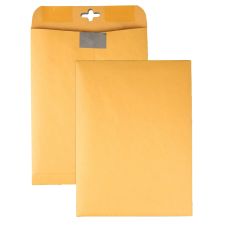 Quality Park Postage Savings ClearClasp Envelopes, 9" x 12", Brown Kraft, Pack Of 100