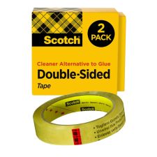Scotch Double Sided Tape, Permanent, 2 Tape Rolls, 3/4 in x 1296 in, Home Office Supplies and School Supplies for College and Classrooms