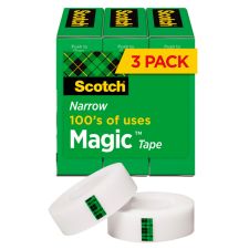 Scotch Magic Tape, Invisible, 3 Tape Rolls, 1/2 in x 1296 in, Home Office Supplies and School Supplies for College and Classrooms