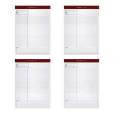 TOPS Docket Gold Premium Writing Pads, 8 1/2" x 11 3/4", Wide Ruled, 40 Sheets, White, Pack Of 4 Pads