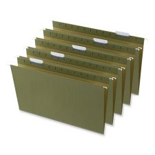 Universal Box Bottom Hanging File Folders, 1" Capacity, Legal Size, 1/5-Cut Tabs, Standard Green, 25/Box