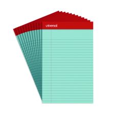 Universal Colored Perforated Ruled Writing Pads, Narrow Rule, 50 Blue 5 x 8 Sheets, Dozen