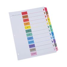 Universal Deluxe Table of Contents Dividers for Printers, 12-Tab, Jan. to Dec., 11 x 8.5, White, 1 Set